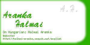 aranka halmai business card